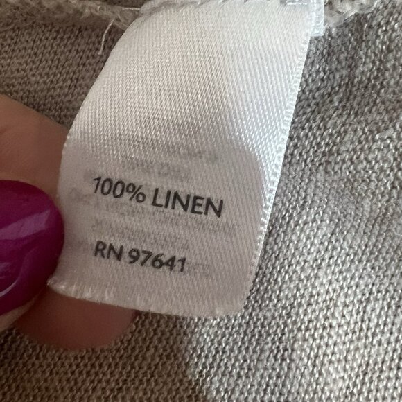 J Jill  Women’s "Love Linen" Cardigan 100% Linen Open Front Size XS Beige - Picture 4 of 6